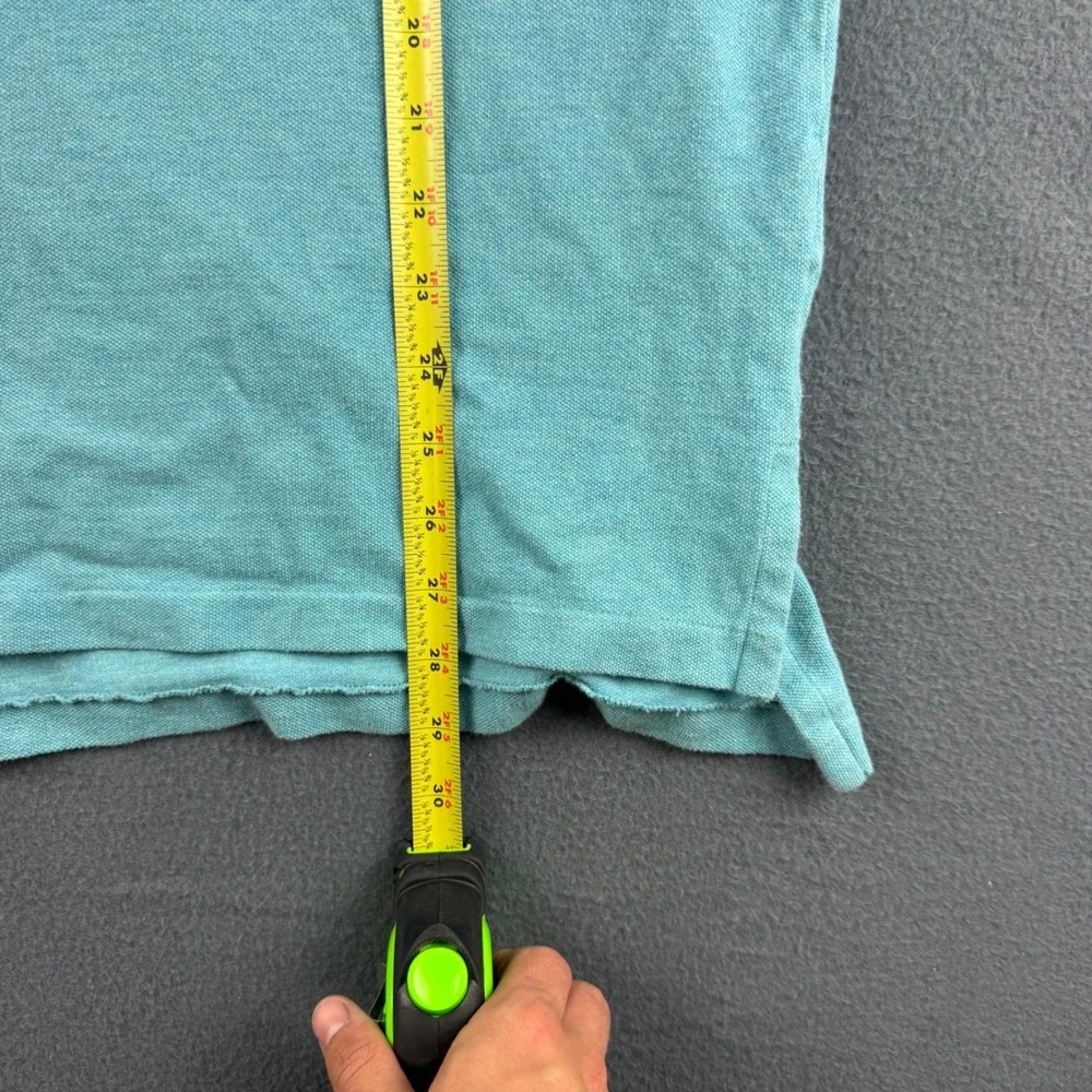 Polo Ralph Lauren Shirt Men's L Teal Pink Pony Short Sleeve Pique Cotton Polo